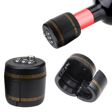 Plastic Bottle Cap Lock Wine Bottle Stopper 3 Digits Password Combination Lock